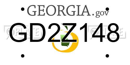 GD2Z148 Georgia License Plate