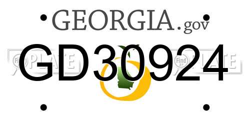 GD30924 Georgia License Plate