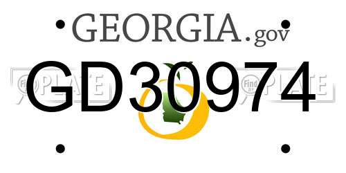 GD30974 Georgia License Plate