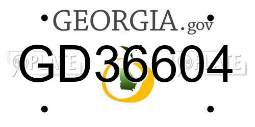 GD36604 Georgia License Plate