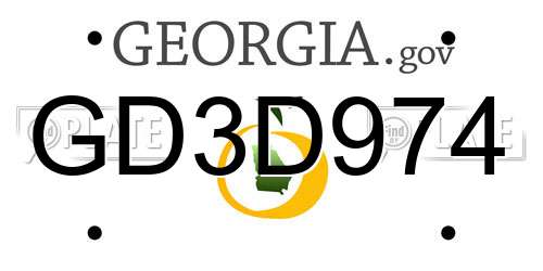 GD3D974 Georgia License Plate