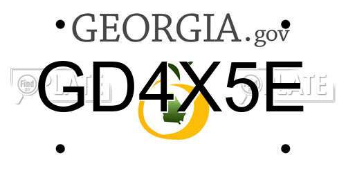 GD4X5E Georgia License Plate