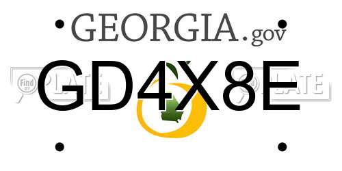 GD4X8E Georgia License Plate