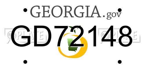 GD72148 Georgia License Plate
