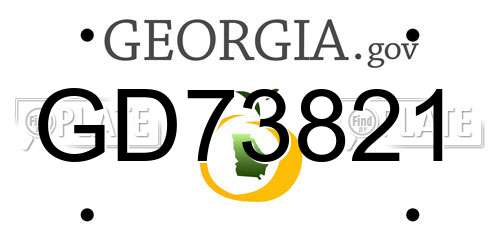 GD73821 Georgia License Plate