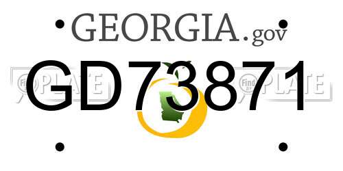 GD73871 Georgia License Plate