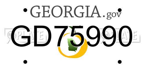 GD75990 Georgia License Plate