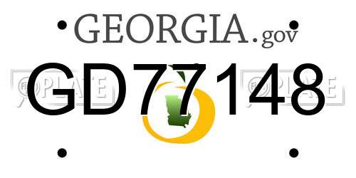 GD77148 Georgia License Plate