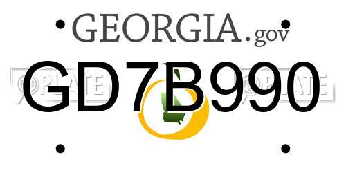 GD7B990 Georgia License Plate