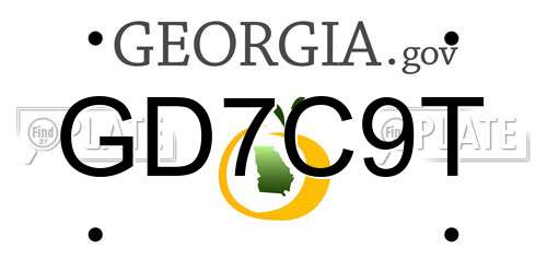 GD7C9T Georgia License Plate