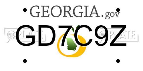 GD7C9Z Georgia License Plate