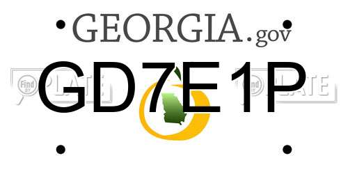 GD7E1P Georgia License Plate
