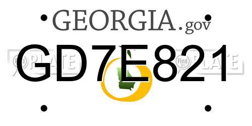 GD7E821 Georgia License Plate