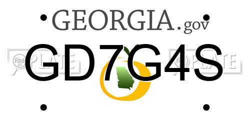 GD7G4S Georgia License Plate