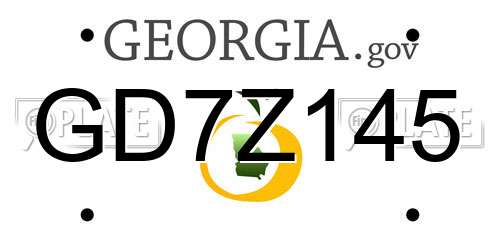 GD7Z145 Georgia License Plate