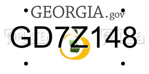 GD7Z148 Georgia License Plate