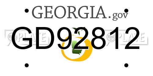 GD92812 Georgia License Plate