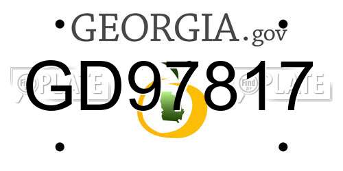 GD97817 Georgia License Plate