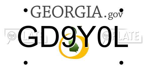 GD9Y0L Georgia License Plate