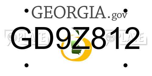 GD9Z812 Georgia License Plate
