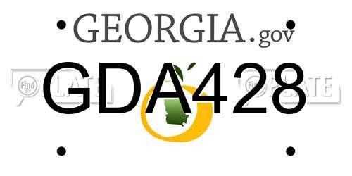 GDA428 Georgia License Plate