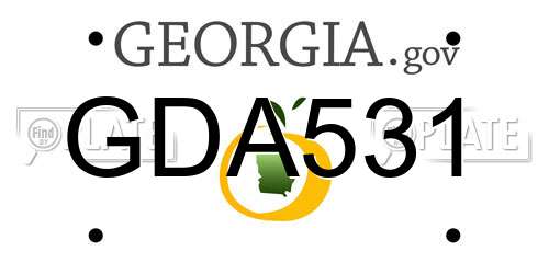 GDA531 Georgia License Plate