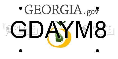 GDAYM8 Georgia License Plate
