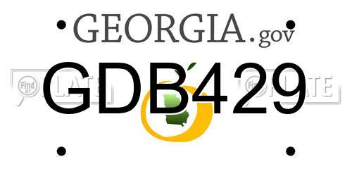 GDB429 Georgia License Plate