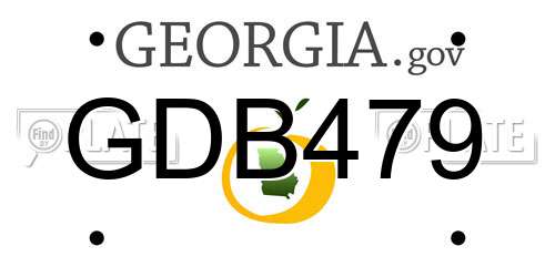 GDB479 Georgia License Plate