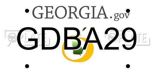 GDBA29 Georgia License Plate