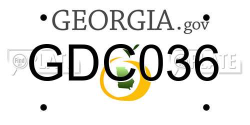 GDC036 Georgia License Plate