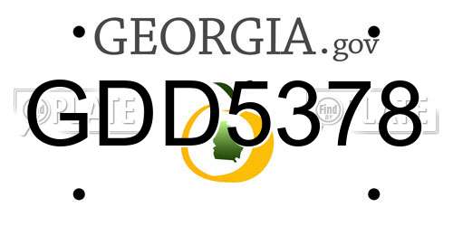 GDD5378 Georgia License Plate