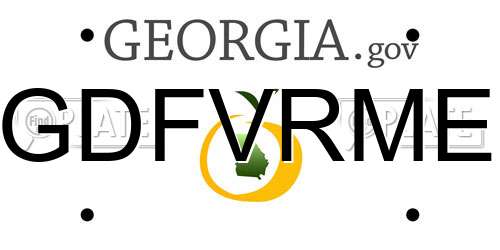 GDFVRME Georgia License Plate