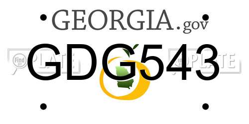GDG543 Georgia License Plate