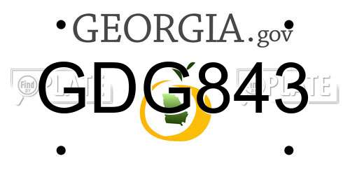 GDG843 Georgia License Plate