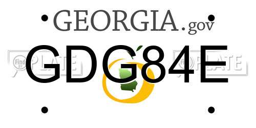 GDG84E Georgia License Plate