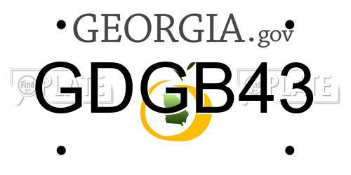 GDGB43 Georgia License Plate