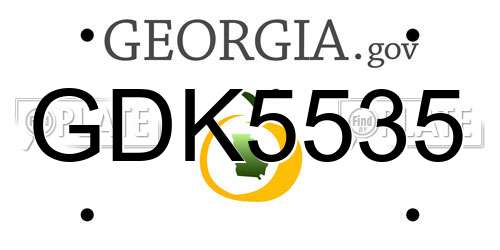 GDK5535 Georgia License Plate