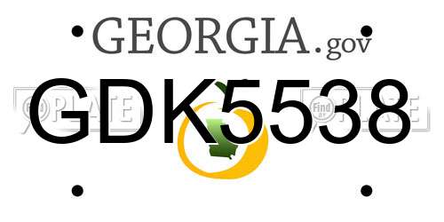 GDK5538 Georgia License Plate