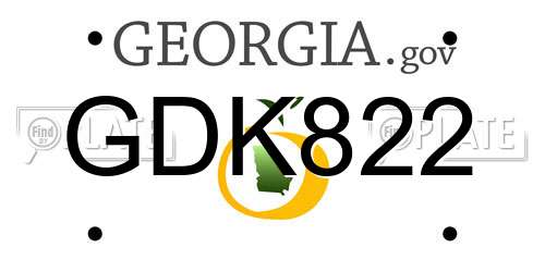 GDK822 Georgia License Plate