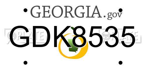 GDK8535 Georgia License Plate