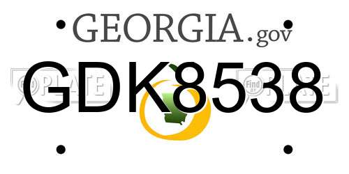 GDK8538 Georgia License Plate