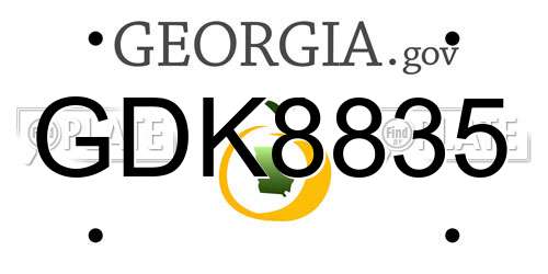 GDK8835 Georgia License Plate
