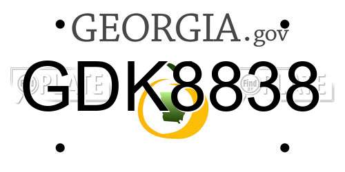 GDK8838 Georgia License Plate