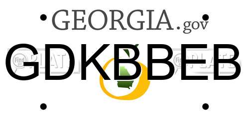 GDKBBEB Georgia License Plate