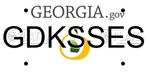 GDKSSES Georgia License Plate