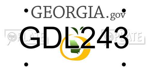 GDL243 Georgia License Plate