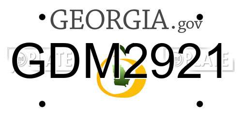 GDM2921 Georgia License Plate