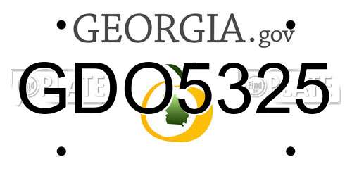 GDO5325 Georgia License Plate