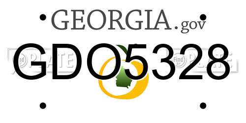 GDO5328 Georgia License Plate